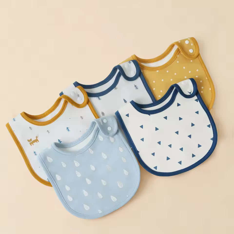 5-Pack Cotton Baby Bibs